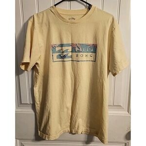 mens billabong t shirt Size L Yellow